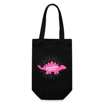 Grandmasaur Brachiosaurus Funny Dinosaur Design - Gift Bag for Bottles - black - Front