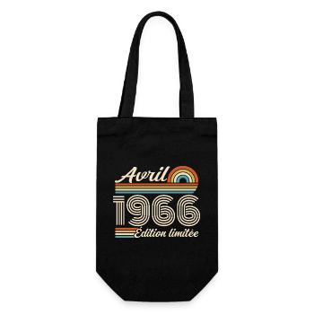  Avril 1966 anniversaire rétro 1966 April 1966 - Sac à bouteille - noir - Devant
