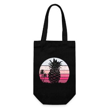 Pineapple Summer Sunset Vintage Beach - Sac à bouteille - noir - Devant