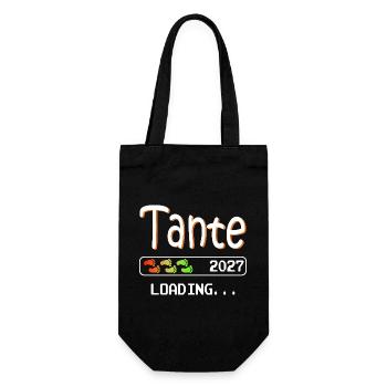 Werdende Tante 2027 loading ich werde Tante - Geschenkbeutel für Flaschen - Schwarz - Vorne