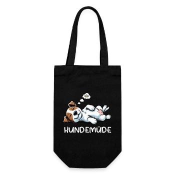 Hundemüde Jack Russel terrier Jack russel besitzer - Geschenkbeutel für Flaschen - Schwarz - Vorne