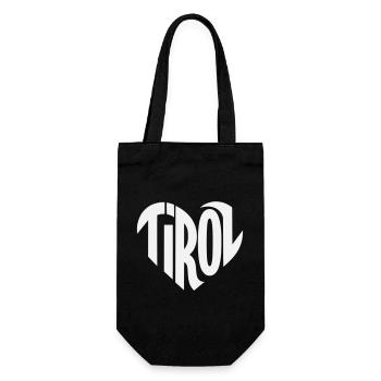 Tirol Heart Typography - Gift Bag for Bottles - black - Front