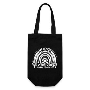 In April We Wear Orange Infertility Awareness - Gift Bag for Bottles - black - Front