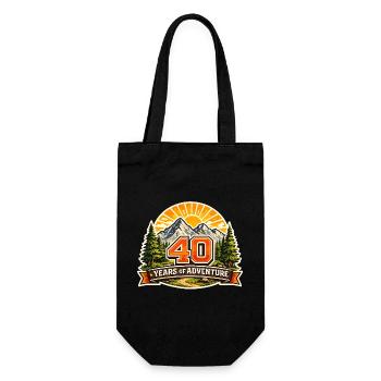 40 Jahre Abenteuer Logo - Geschenkbeutel für Flaschen - Schwarz - Vorne