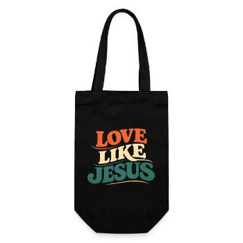 Jesus Tshirt Love Like Jesus Christliches Geschenk - Geschenkbeutel für Flaschen - Schwarz - Vorne