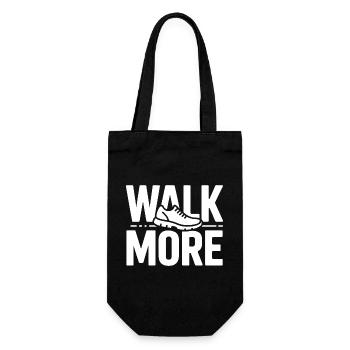 Walk More 10000 Schritte - Geschenkbeutel für Flaschen - Schwarz - Vorne