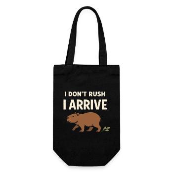 Cute Capybara Stress Reliever, No Stress, - Gift Bag for Bottles - black - Front