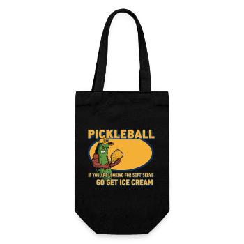 Pickleball-lustiger Spieler Hol dir Cream Soft - Geschenkbeutel für Flaschen - Schwarz - Vorne