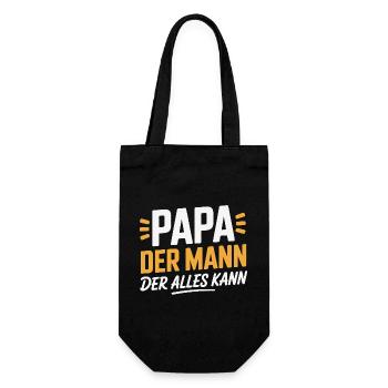 Papa Der Mann Der Alles Kann Geschenk - Geschenkbeutel für Flaschen - Schwarz - Vorne