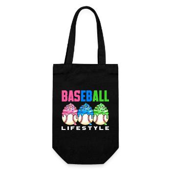 Baseball Lifestyle Cupcakes Sweet - Gift Bag for Bottles - black - Front