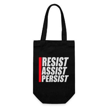 Résistez Assistez Persister Activisme Logo de motivation - Sac à bouteille - noir - Devant
