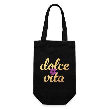 Citation de la fleur de luxe Dolce Vita Flower Blossom Gold - Sac à bouteille - noir - Devant