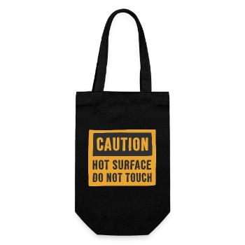 Attention : Surface chaude : ne pas toucher - Sac à bouteille - noir - Devant