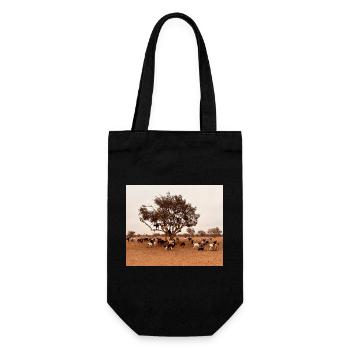 Goats under a tree in the savannah - Gift Bag for Bottles - black - Front
