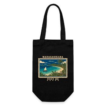 Madagaskar Nosy Be Vintage Reisemarke - Geschenkbeutel für Flaschen - Schwarz - Vorne