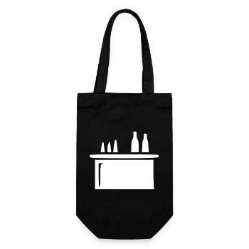 Bar Cocktailbar Gastronomie Geschenk Barkeeper  - Geschenkbeutel für Flaschen - Schwarz - Vorne