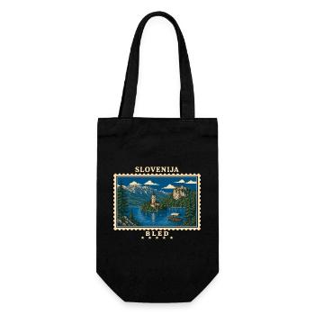 Slowenien Bled Vintage Reisemarke - Geschenkbeutel für Flaschen - Schwarz - Vorne
