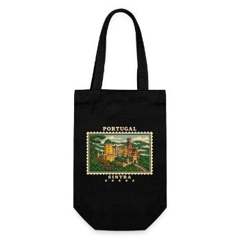 Portugal Sintra Vintage Reisemarke - Geschenkbeutel für Flaschen - Schwarz - Vorne