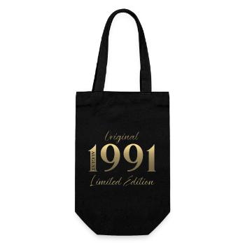 35. Geburtstag Geschenk Original August 1991 - Geschenkbeutel für Flaschen - Schwarz - Vorne