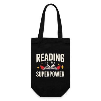 Amant de la lecture – La lecture est mon super-pouvoir - Sac à bouteille - noir - Devant