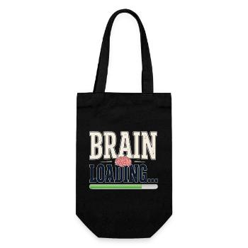 Student Humor – Brain Loading - Gift Bag for Bottles - black - Front