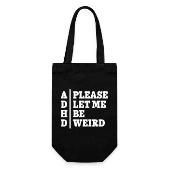 ADHD Please let me be weird - Statement Design - Geschenkbeutel für Flaschen - Schwarz - Vorne