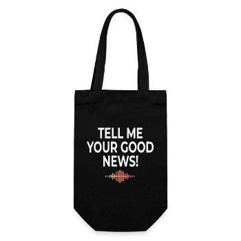 Tell Me Your Good News Typography - Gift Bag for Bottles - black - Front