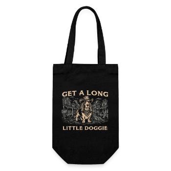 Get A Long Little Doggie - Basset Hound Dog Dad - Gift Bag for Bottles - black - Front