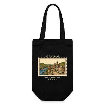 Deutschland Trier Vintage Reisemarke - Geschenkbeutel für Flaschen - Schwarz - Vorne