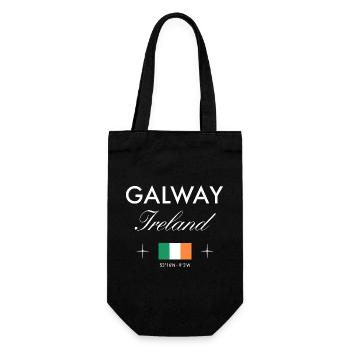 Galway Ireland Coordinates Travel Souvenir - Gift Bag for Bottles - black - Front
