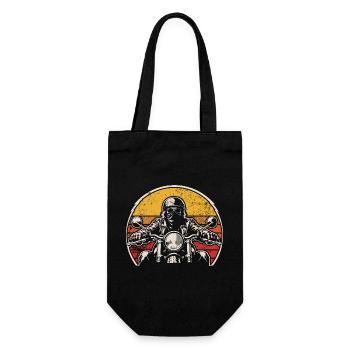 Retro motorcyclist in sunset - Gift Bag for Bottles - black - Front