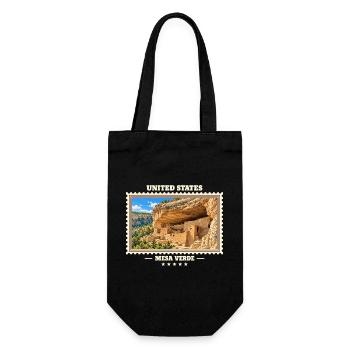 Vereinigte Staaten Mesa Verde Vintage Reisemarke - Geschenkbeutel für Flaschen - Schwarz - Vorne