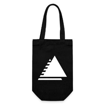 Minimalistisches gestuftes Dreieck - Geschenkbeutel für Flaschen - Schwarz - Vorne
