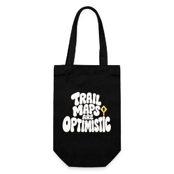 Wanderhumor – Trail Maps Are Optimistic - Geschenkbeutel für Flaschen - Schwarz - Vorne