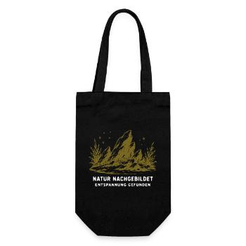 Natur Nachgebildet – Entspannung Gefunden - Geschenkbeutel für Flaschen - Schwarz - Vorne