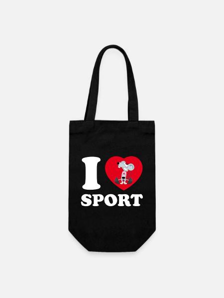 j’adore le sport [blanc] - Sac à bouteille - noir