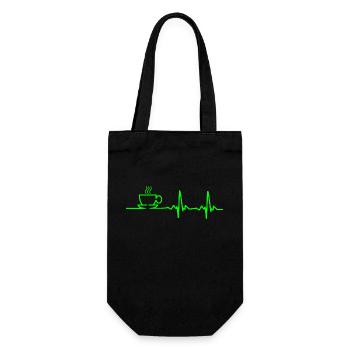 Kaffee Liebhaber - Heartbeat - Geschenkbeutel für Flaschen - Schwarz - Vorne