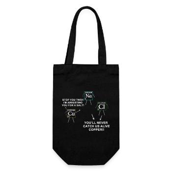 Chemical Element Pun for Chemistry Lovers - Gift Bag for Bottles - black - Front
