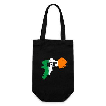 Offaly Ireland Flag | County Outline Map - Gift Bag for Bottles - black - Front