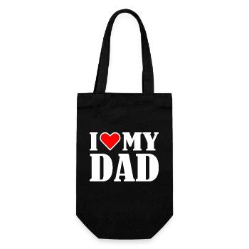 I love my dad - Geschenkbeutel für Flaschen - Schwarz - Vorne