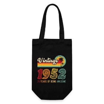 Vintage 1952, birthday gift 71 years - Gift Bag for Bottles - black - Front