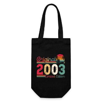 Né 2003 20e anniversaire cadeau homme / femme - Sac à bouteille - noir - Devant