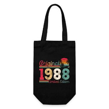 Né en 1988 35ème anniversaire Cadeau homme / femme - Sac à bouteille - noir - Devant
