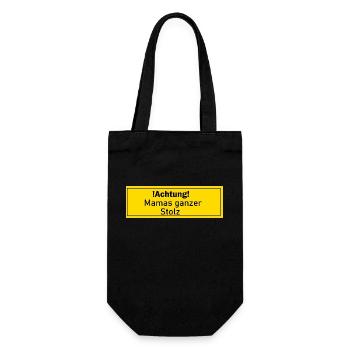 Mamas Stolz Mama Geschenk Geschenkidee Liebling - Geschenkbeutel für Flaschen - Schwarz - Vorne