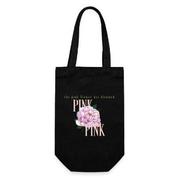 Blooming Pink Peony - Gift Bag for Bottles - black - Front