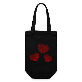 HEART. HEARTS. SAINT VALENTINE. LOVE. LOVE. CHRISTMAS - Gift Bag for Bottles - black - Front
