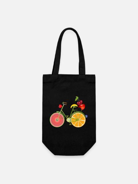 drôle de vélo vert fruité décoré - Sac à bouteille - noir