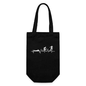 Triathlon Schwimmen Radfahren Laufen Sport - Geschenkbeutel für Flaschen - Schwarz - Vorne
