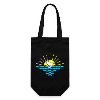 Sun dove and palm branch - Gift Bag for Bottles - black - Front