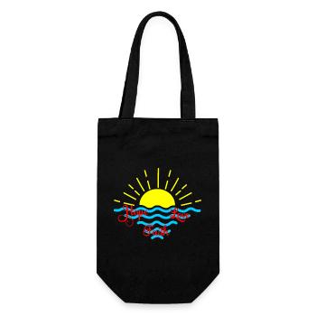 sunset sea faith hope love - Gift Bag for Bottles - black - Front
